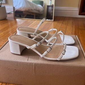 Reformation White Block Heels
